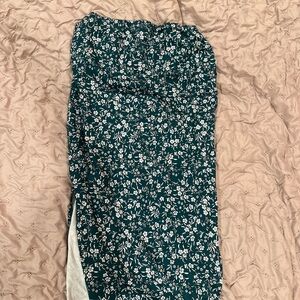 Floral Green Maxi Skirt